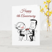 ***GELUKKIG 4e JUBILEUM*** AAN DE LIEFDE VAN MIJN Kaart (Gele Bloem)