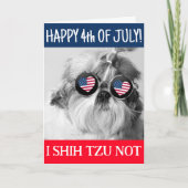 Gelukkig 4th Juli shih tzu niet hond USA vlag Groe Kaart (Voorkant)