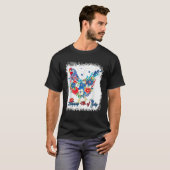 Gelukkig 4th van juli Bloemen Kip Patriottisch T-shirt (Voorkant volledig)