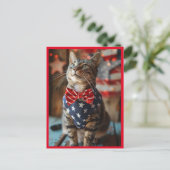 Gelukkig 4th van juli Cat Feestdagenkaart (Staand voorkant)