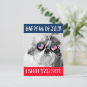 Gelukkig 4th van juli i shih tzu niet hond USA vla Briefkaart (Staand voorkant)