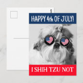 Gelukkig 4th van juli i shih tzu niet hond USA vla Briefkaart (Voorkant / Achterkant)