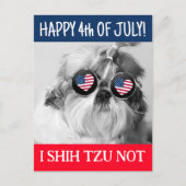 Gelukkig 4th van juli i shih tzu niet hond USA vla Briefkaart (Voorkant)