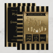 Gelukkig 50-jarig gouden jubileum kaart (Voorkant / Achterkant)