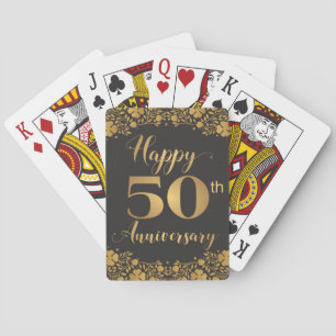 Gelukkig 50-jarig huwelijksjubileum Gouden Bruilof Pokerkaarten