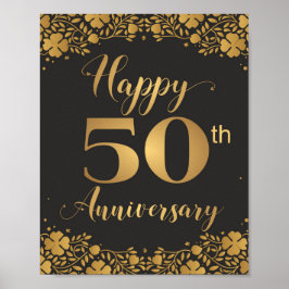 Gelukkig 50-jarig huwelijksjubileum Gouden Bruilof Poster