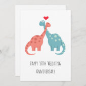 Gelukkig 50-jarig huwelijksjubileum Grappige Dinos (Voorkant / Achterkant)