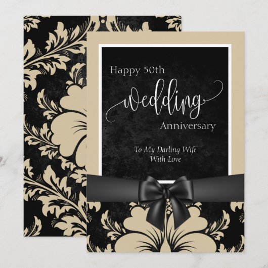 Gelukkig 50-jarig huwelijksjubileum  kaart (Voorkant / Achterkant)