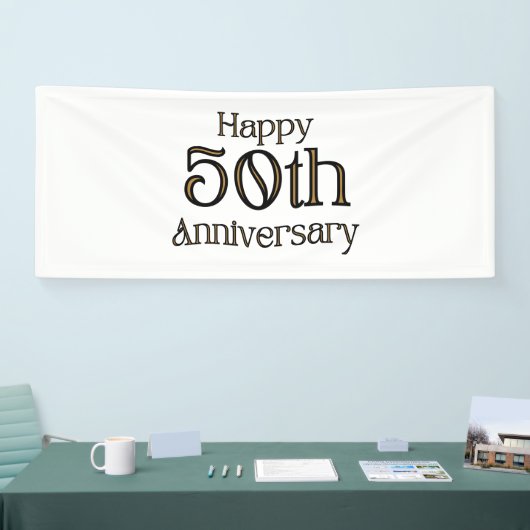 Gelukkig 50-jarig jubileum 2.5x6 vinyl banner (Beurs)
