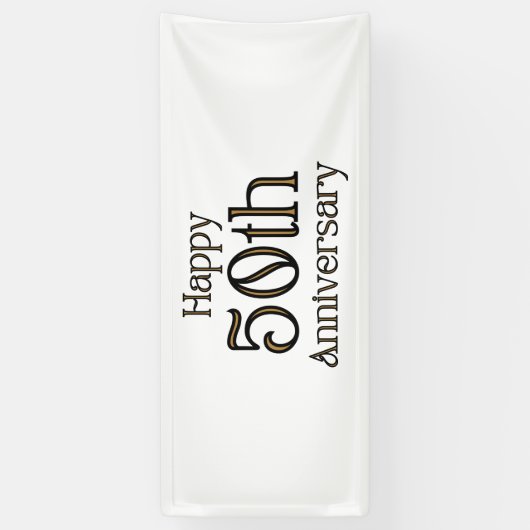 Gelukkig 50-jarig jubileum 2.5x6 vinyl banner (Verticaal)