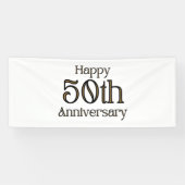 Gelukkig 50-jarig jubileum 2.5x6 vinyl banner (Horizontaal)