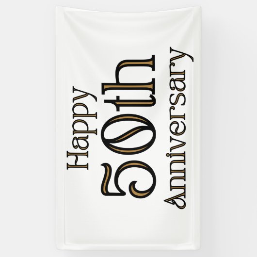 Gelukkig 50-jarig jubileum 3x5 vinyl banner (Verticaal)
