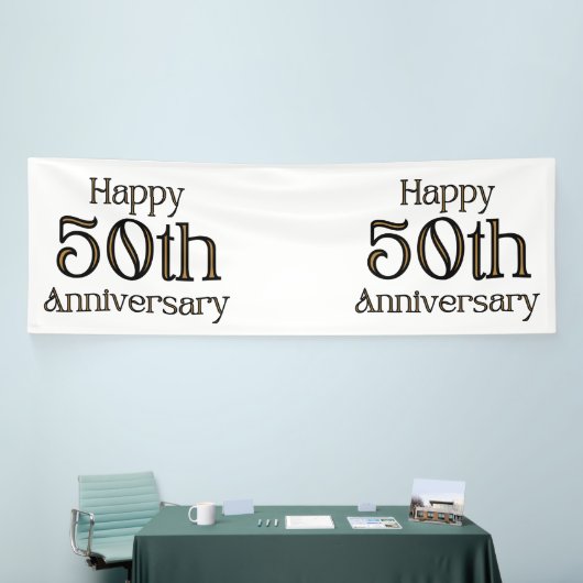 Gelukkig 50-jarig jubileum 4x12 vinyl banner (Beurs)