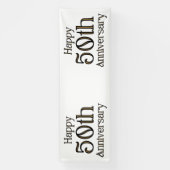 Gelukkig 50-jarig jubileum 4x12 vinyl banner (Verticaal)