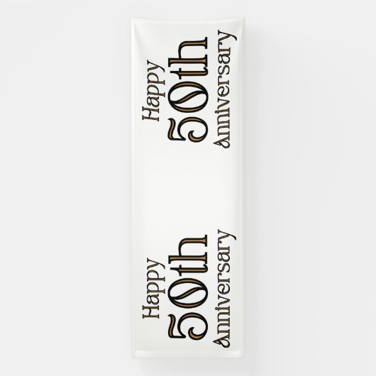 Gelukkig 50-jarig jubileum 4x12 vinyl banner (Verticaal)