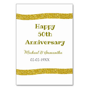 Gelukkig 50-jarig jubileum gouden glinsterende ran kaart