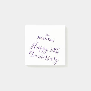 Gelukkig 50-jarig jubileum paarse naam jaar eenvou post-it® notes