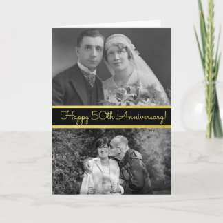 Gelukkig 50-jarig jubileum Persoonlijke Fotokaart Kaart