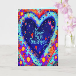 Gelukkig 50-jarig jubileum Pretty Heart Kaart