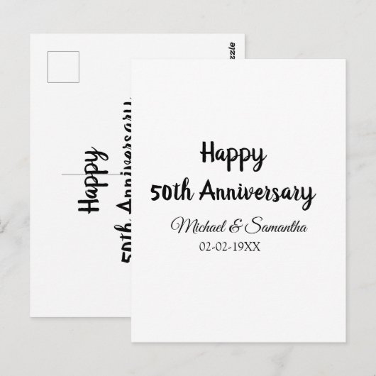 Gelukkig 50-jarig jubileum toe te voegen echtpaar briefkaart (Voorkant / Achterkant)
