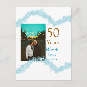 Gelukkig 50-jarig jubileum voeg koppel naam datum briefkaart