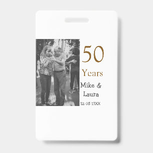 Gelukkig 50-jarig jubileum voeg naam koppel datum  badge