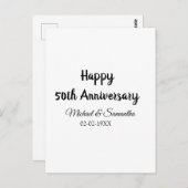 Gelukkig 50-jarig jubileum voeg naam koppel datum  briefkaart (Voorkant / Achterkant)