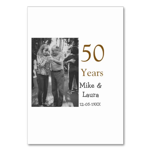 Gelukkig 50-jarig jubileum voeg naam koppel datum  kaart (Voorkant)