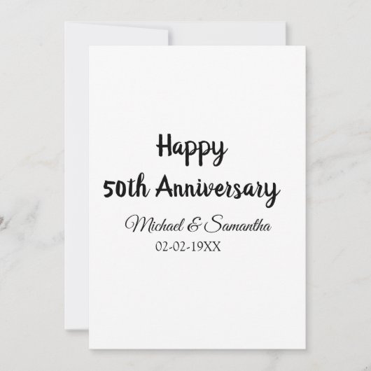 Gelukkig 50-jarig jubileum voeg naam koppel datum  kaart (Voorkant)