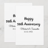Gelukkig 50-jarig jubileum voeg naam koppel datum  kaart (Voorkant / Achterkant)