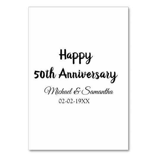 Gelukkig 50-jarig jubileum voeg naam koppel datum  kaart (Voorkant)