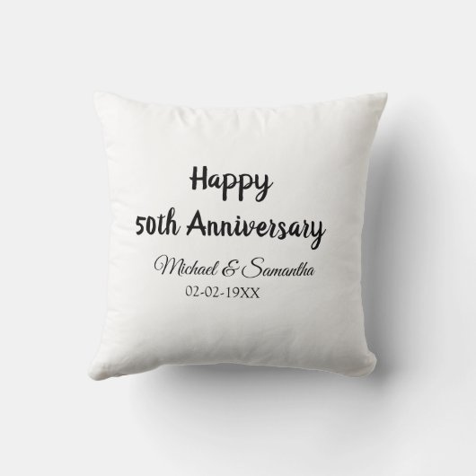 Gelukkig 50-jarig jubileum voeg naam koppel datum kussen (Achterkant)