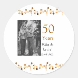Gelukkig 50-jarig jubileum voeg naam koppel datum  ronde sticker