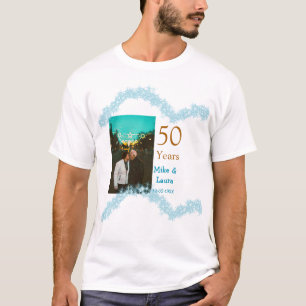 Gelukkig 50-jarig jubileum voeg naam koppel datum t-shirt