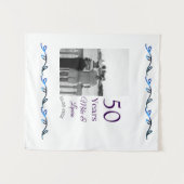 Gelukkig 50-jarig jubileum voeg naam koppel datum wandkleed (Voorkant (horizontaal))