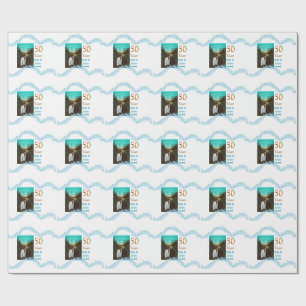 Gelukkig 50-jarig jubileum voeg naam paar datum hu cadeaupapier