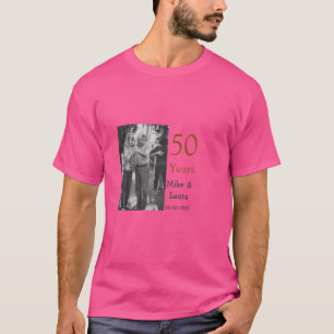 Gelukkig 50-jarig jubileum voeg naam paar datum hu t-shirt