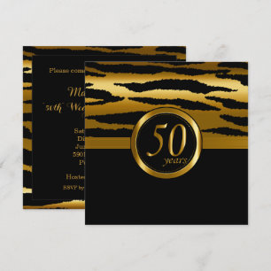 Gelukkig 50-jarig jubileum Zebra patroon Kaart