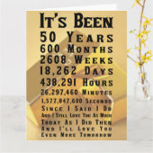 Gelukkig 50e gouden bruiloft Jubileum Kaart (Gele Bloem)