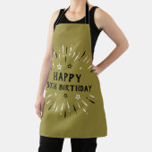 Gelukkig 50e verjaardag Fireworks Gold Black White Schort (Insitu)