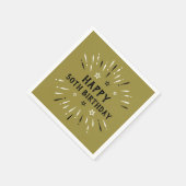 Gelukkig 50e verjaardag Fireworks Gold Black White Servet (Hoek)