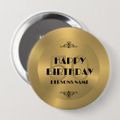 Gelukkig 50e verjaardag Gold tones achtergrond Ronde Button 4,0 Cm (Voorkant /achterkant)