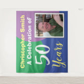 Gelukkig 50e verjaardagsfeest met foto wandkleed (Voorkant)