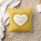 Gelukkig 50e wit en gouden hart kussen (Deken)