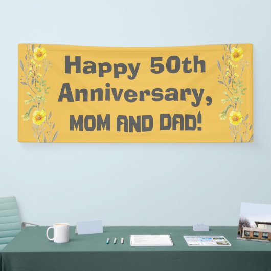 Gelukkig 50ste Jubileum mama en papa Spandoek (Beurs)