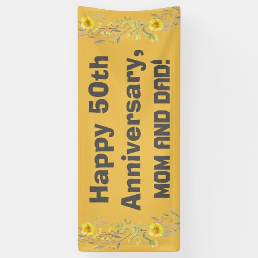 Gelukkig 50ste Jubileum mama en papa Spandoek (Verticaal)