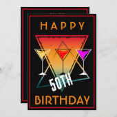 GELUKKIG 50STE VERJAARDAG VIERING KAART (Voorkant / Achterkant)