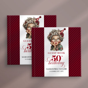 Gelukkig 50ste vrolijke dame feest teken in het ga gastenboek