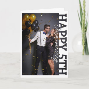 Gelukkig 5-jarig huwelijksjubileum fotokaart bedankkaart