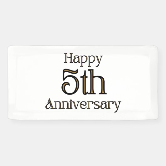 Gelukkig 5-jarig jubileum 2x1 vinyl banner (Horizontaal)